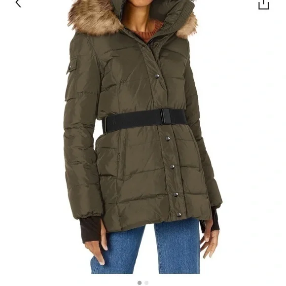 S13 Belted Karlie Coat Green - Picture 1 of 3